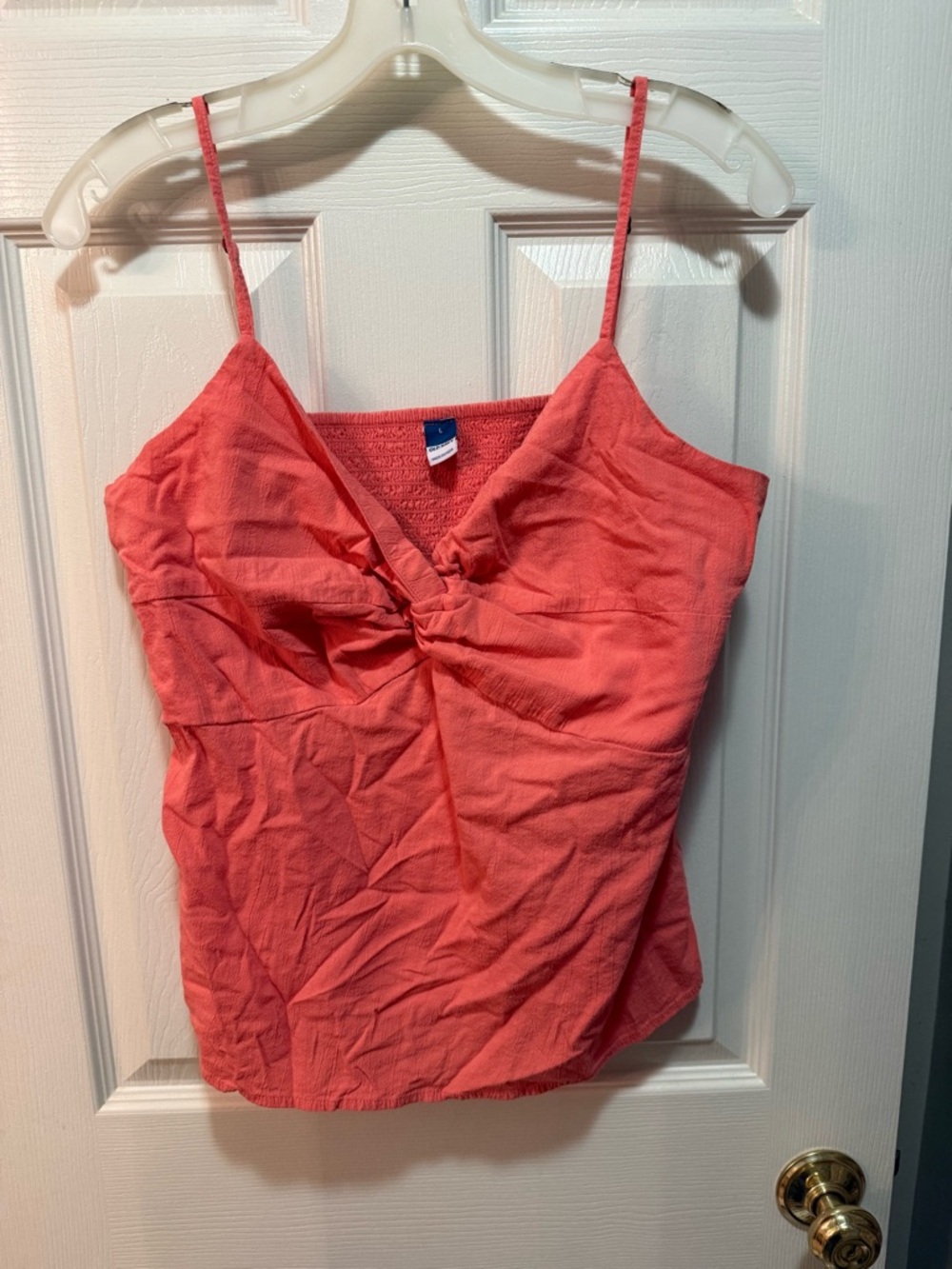 Women's Old Navy Coral Twist-Front Top with Adjustable straps size large